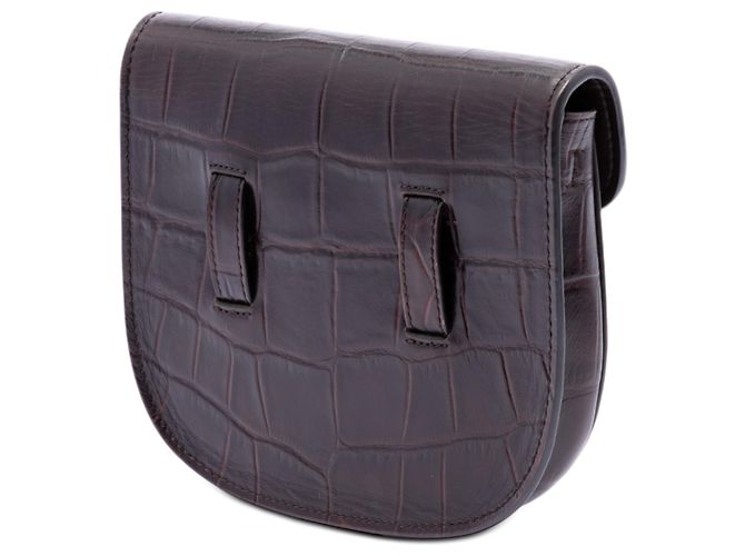 Céline Celine Bolsa transversal simétrica em couro de vitelo estampado marrom Mini Castanho escuro - vista 2