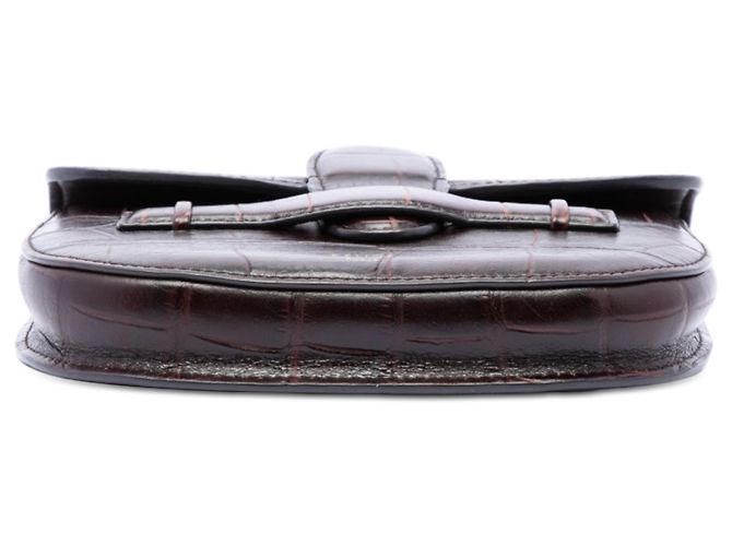 Céline Celine Bolsa transversal simétrica em couro de vitelo estampado marrom Mini Castanho escuro - vista 3