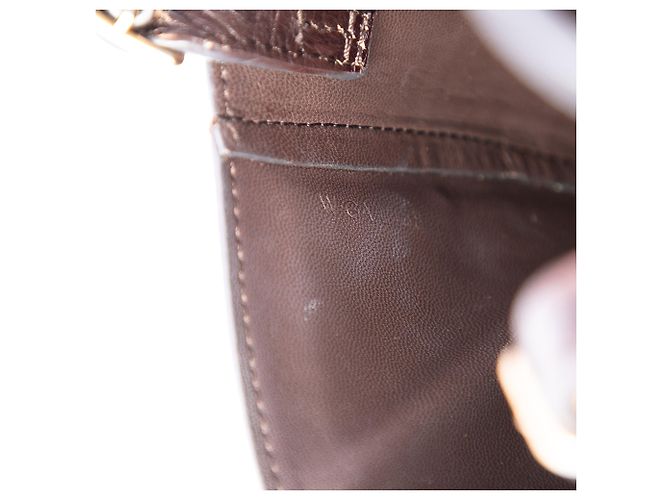 Céline Celine Bolsa transversal simétrica em couro de vitelo estampado marrom Mini Castanho escuro - vista 5