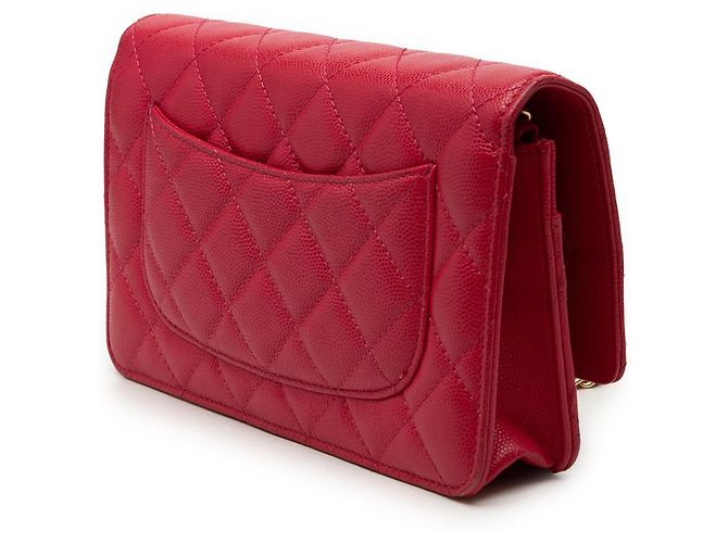 Wallet On Chain Portafoglio con catena Chanel Red Quilted Caviar Reissue 2.55 Rosso - vista 2