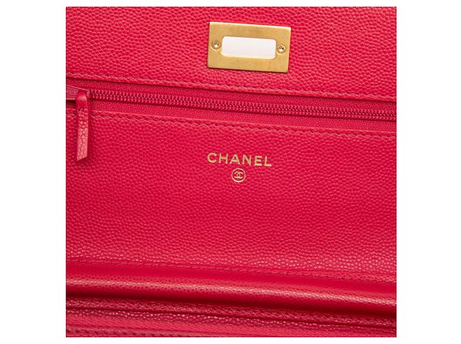Wallet On Chain Portafoglio con catena Chanel Red Quilted Caviar Reissue 2.55 Rosso - vista 5