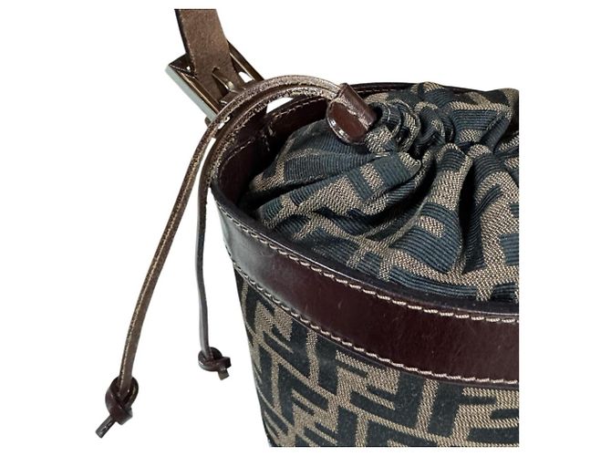 Borsa a secchiello Fendi Zucca Marrone Nero - vista 10