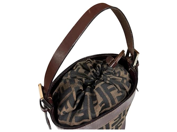 Borsa a secchiello Fendi Zucca Marrone Nero - vista 12
