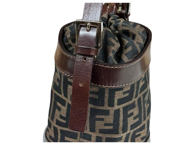 Borsa a secchiello Fendi Zucca Marrone Nero - vista 13