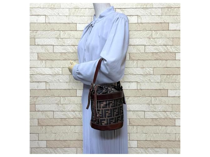 Borsa a secchiello Fendi Zucca Marrone Nero - vista 2