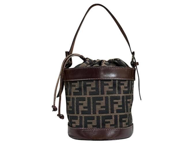 Borsa a secchiello Fendi Zucca Marrone Nero - vista 3