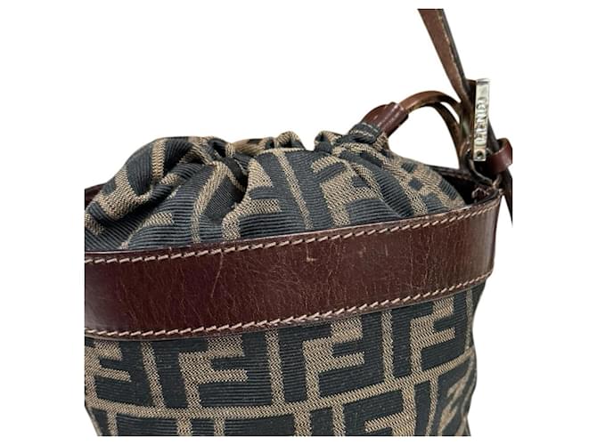 Borsa a secchiello Fendi Zucca Marrone Nero - vista 9