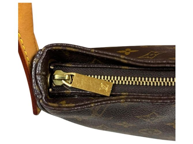Borsa a Spalla Louis Vuitton Looping MM Monogram Marrone - vista 15