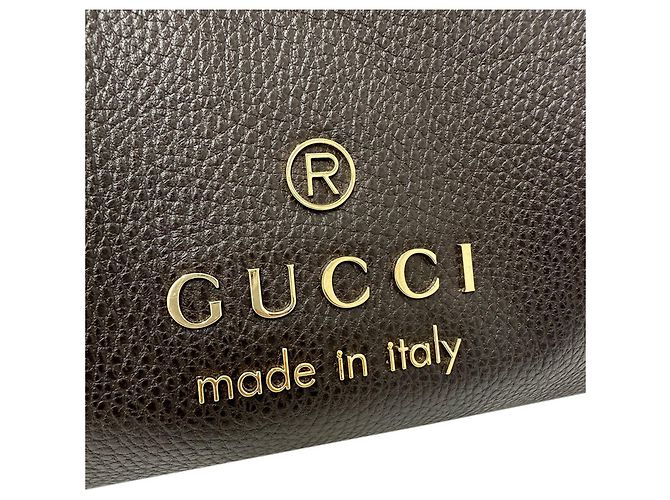Borsa a mano in pelle marrone scuro Gucci - vista 7