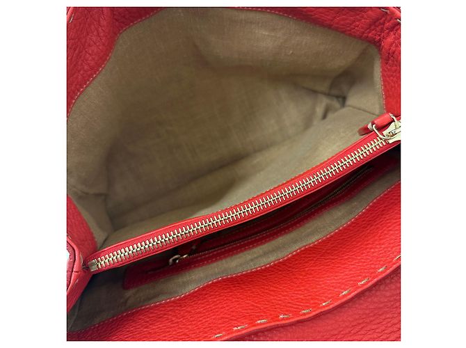 Borsa in pelle rossa Fendi Rosso - vista 10