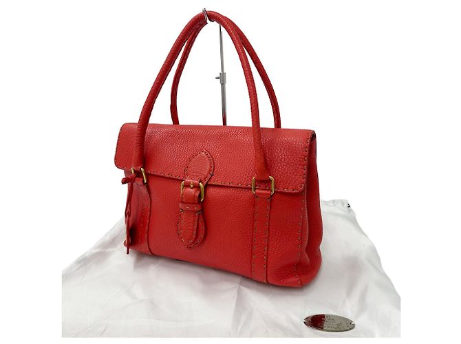 Borsa in pelle rossa Fendi Rosso - vista 12