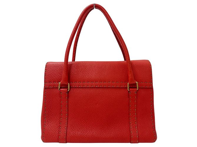 Borsa in pelle rossa Fendi Rosso - vista 2