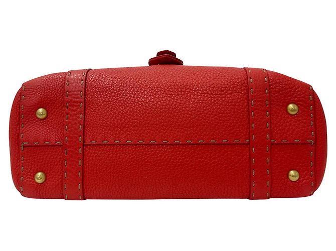 Borsa in pelle rossa Fendi Rosso - vista 3