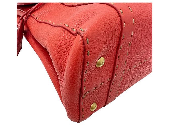 Borsa in pelle rossa Fendi Rosso - vista 4