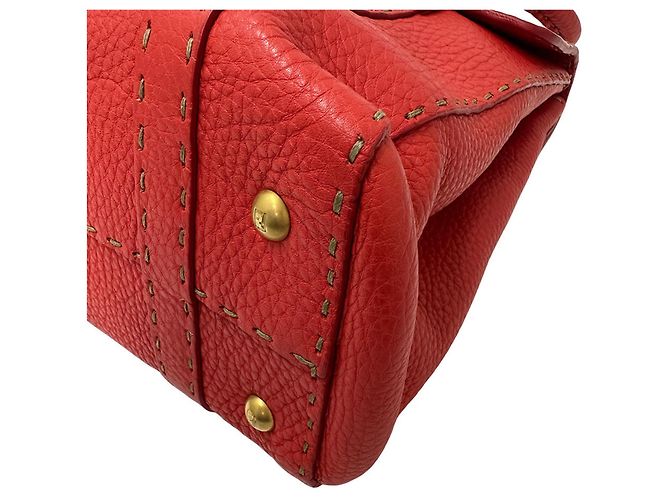Borsa in pelle rossa Fendi Rosso - vista 5