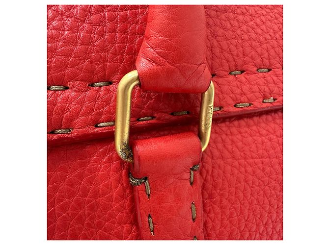 Borsa in pelle rossa Fendi Rosso - vista 6