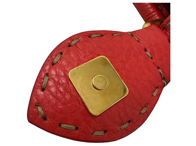 Borsa in pelle rossa Fendi Rosso - vista 7