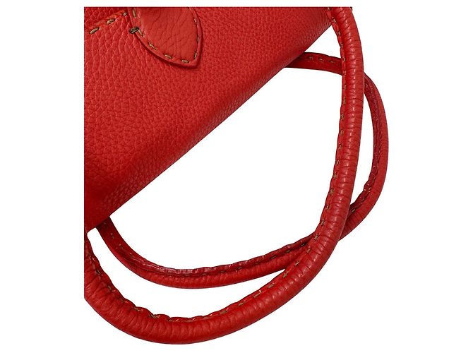 Borsa in pelle rossa Fendi Rosso - vista 8