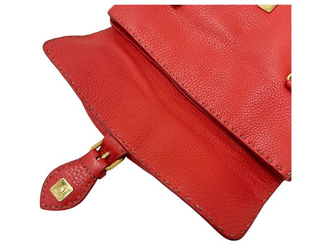 Borsa in pelle rossa Fendi Rosso - vista 9