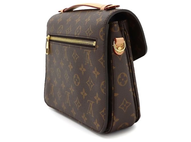 Borsa Louis Vuitton Monogram Pochette Metis MM Marrone Monogramma - vista 4