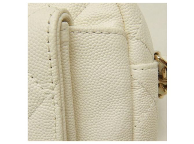 Timeless Borsa a Spalla Chanel Matelassé Caviar Bianco - vista 12