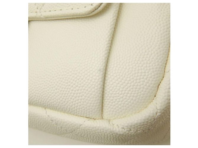 Timeless Borsa a Spalla Chanel Matelassé Caviar Bianco - vista 13