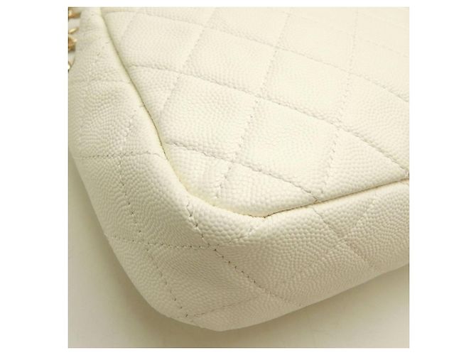 Timeless Borsa a Spalla Chanel Matelassé Caviar Bianco - vista 15