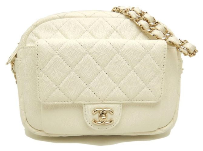 Timeless Borsa a Spalla Chanel Matelassé Caviar Bianco - vista 2
