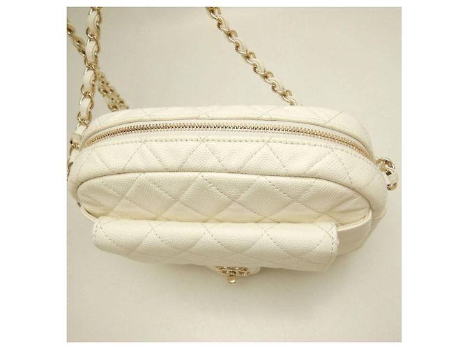 Timeless Borsa a Spalla Chanel Matelassé Caviar Bianco - vista 8