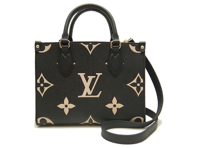 Bolso Louis Vuitton Bicolor Monogram OnTheGo PM Negro Beige - vista 2