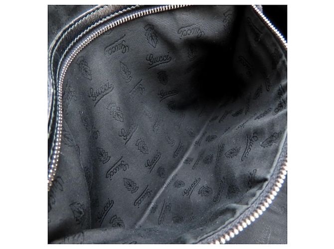 Borsa tote Gucci in tela GG e pelle Nero Beige - vista 10