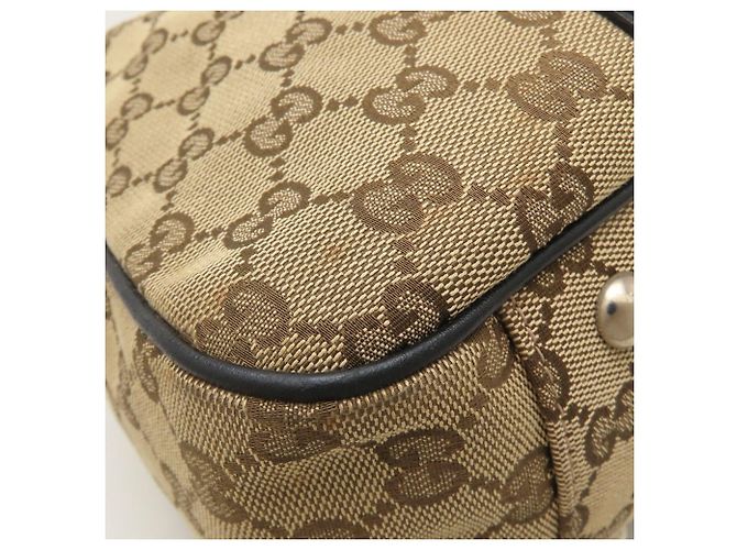 Borsa tote Gucci in tela GG e pelle Nero Beige - vista 19