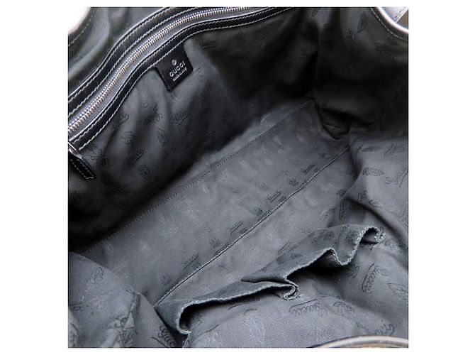 Borsa tote Gucci in tela GG e pelle Nero Beige - vista 6