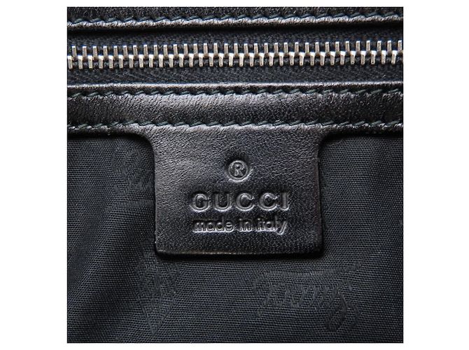 Borsa tote Gucci in tela GG e pelle Nero Beige - vista 8