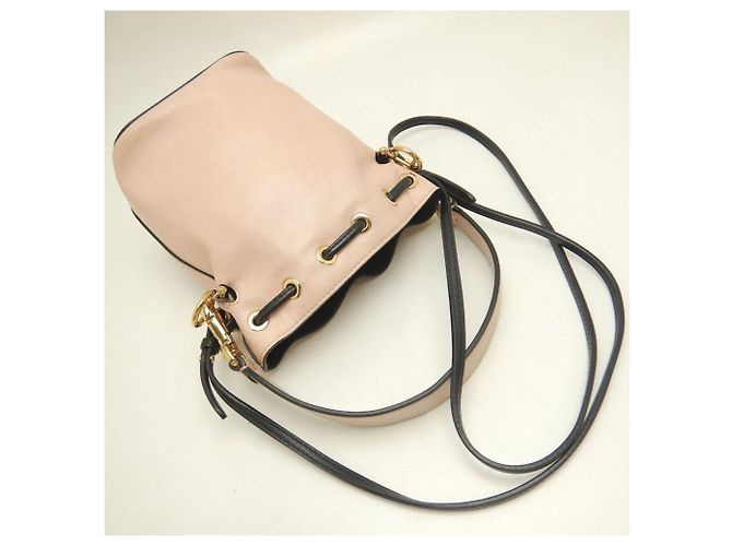 Borsa a Spalla Fendi Montresor 8BS010 Nero Rosa - vista 3