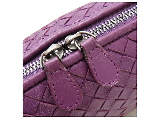 Borsa a Spalla Bottega Veneta Nodini Intrecciato Porpora - vista 14