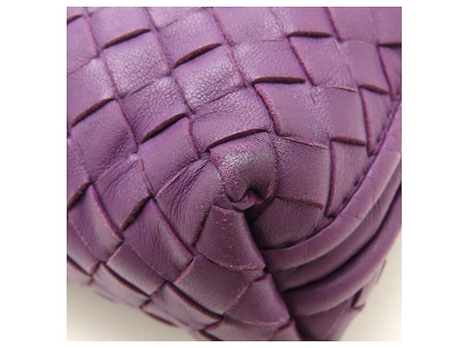 Borsa a Spalla Bottega Veneta Nodini Intrecciato Porpora - vista 15