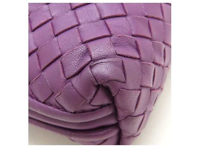 Borsa a Spalla Bottega Veneta Nodini Intrecciato Porpora - vista 16