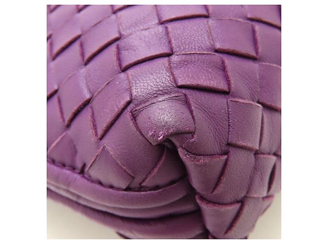 Borsa a Spalla Bottega Veneta Nodini Intrecciato Porpora - vista 17