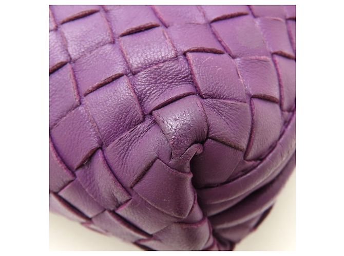 Borsa a Spalla Bottega Veneta Nodini Intrecciato Porpora - vista 18