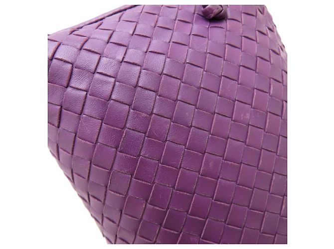 Borsa a Spalla Bottega Veneta Nodini Intrecciato Porpora - vista 19
