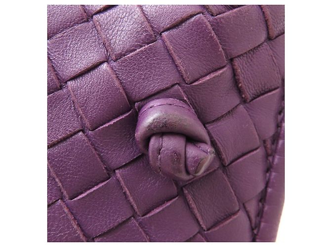 Borsa a Spalla Bottega Veneta Nodini Intrecciato Porpora - vista 20