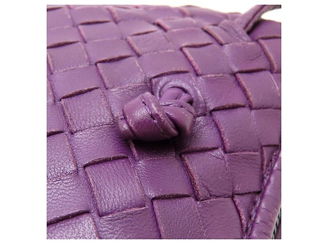 Borsa a Spalla Bottega Veneta Nodini Intrecciato Porpora - vista 21