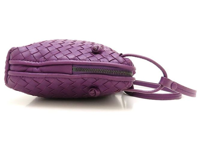 Borsa a Spalla Bottega Veneta Nodini Intrecciato Porpora - vista 3