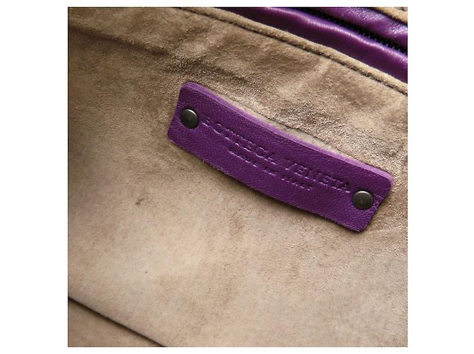 Borsa a Spalla Bottega Veneta Nodini Intrecciato Porpora - vista 7