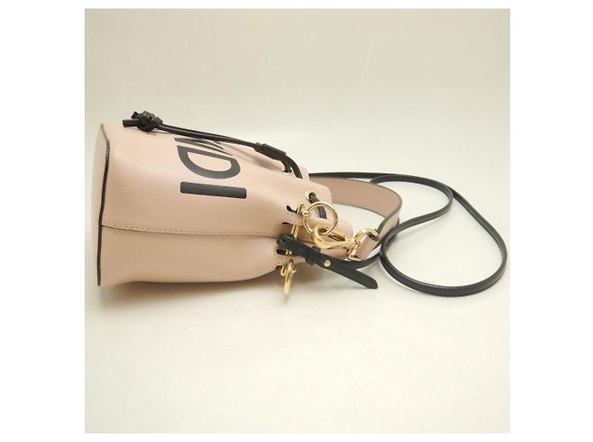 Borsa a Spalla Fendi Montresor 8BS010 Nero Rosa - vista 5