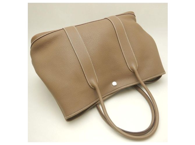Hermès Borsa Hermes Garden Party PM Taupe - vista 3