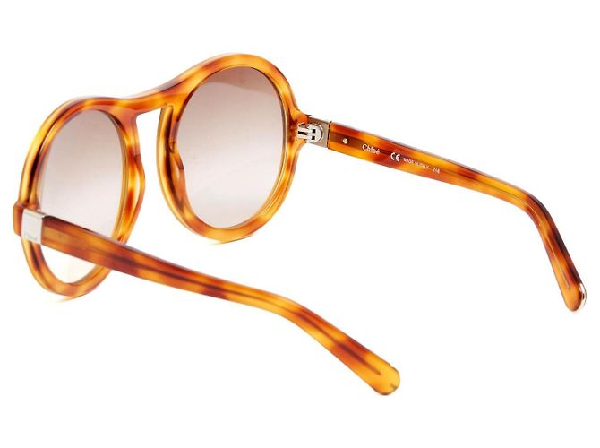 Chloé Maxi Round Oversized Sonnenbrille Light Havana Braun - Ansicht 3