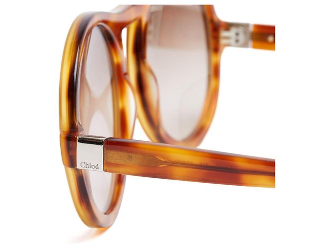 Chloé Maxi Round Oversized Sonnenbrille Light Havana Braun - Ansicht 4