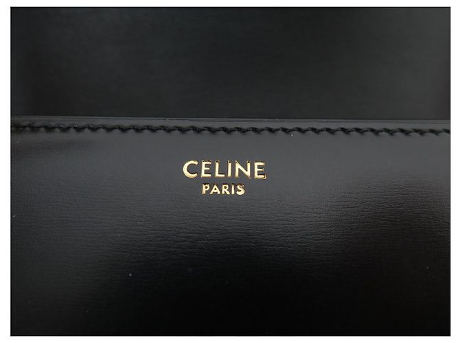 Céline NUOVA BORSA CELINE TRIOMPHE TEEN 188423 PELLE DI VITELLO LUCIDA CON TRACULLA Nero - vista 8
